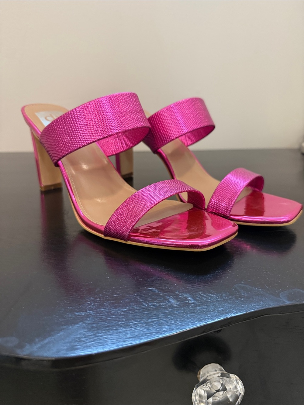 Dolce Vita Hot Pink Double-Band Block Heel Sandals
